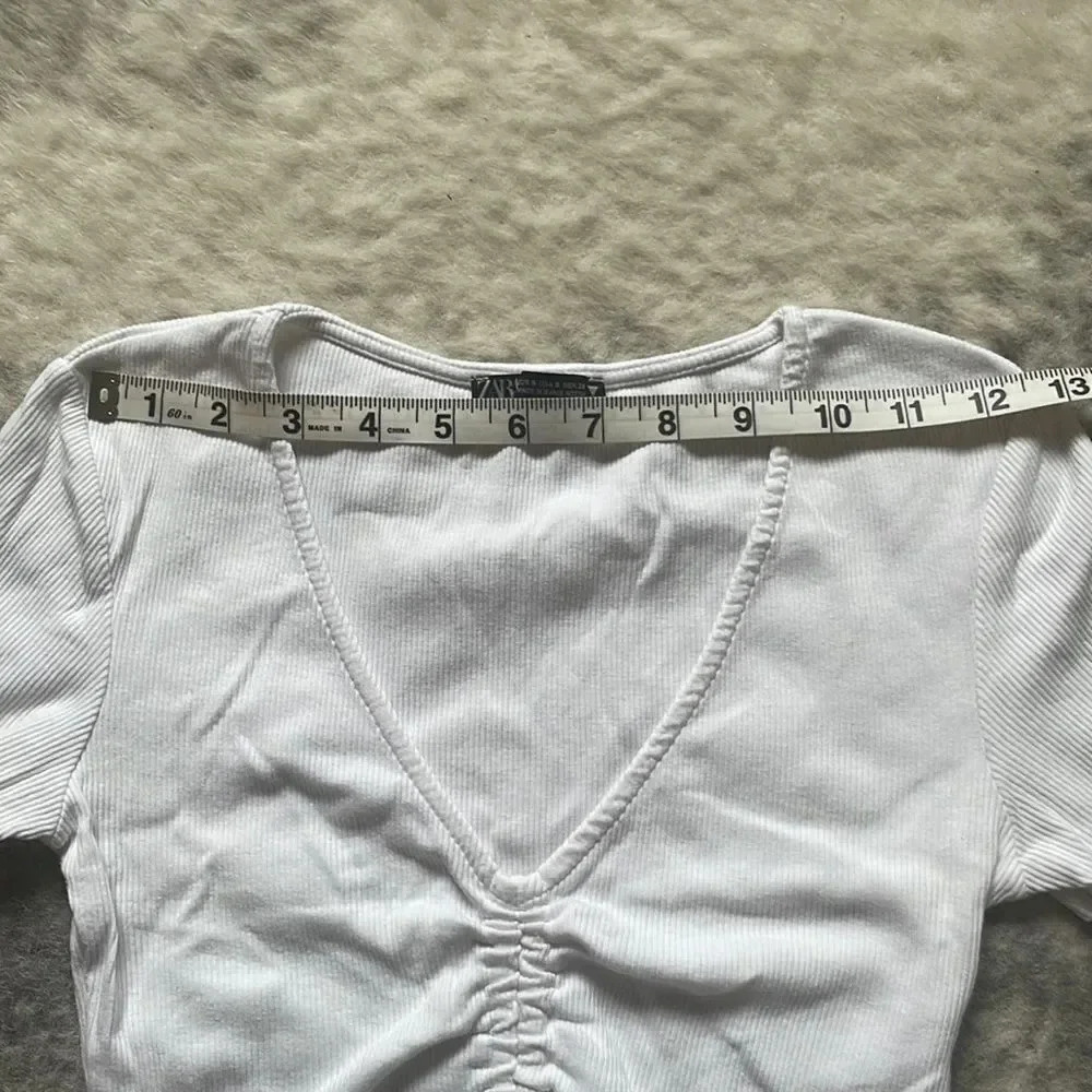 🔥4/$20 Zara Ribbed Cropped T Shirt - Picture 2 of 9
